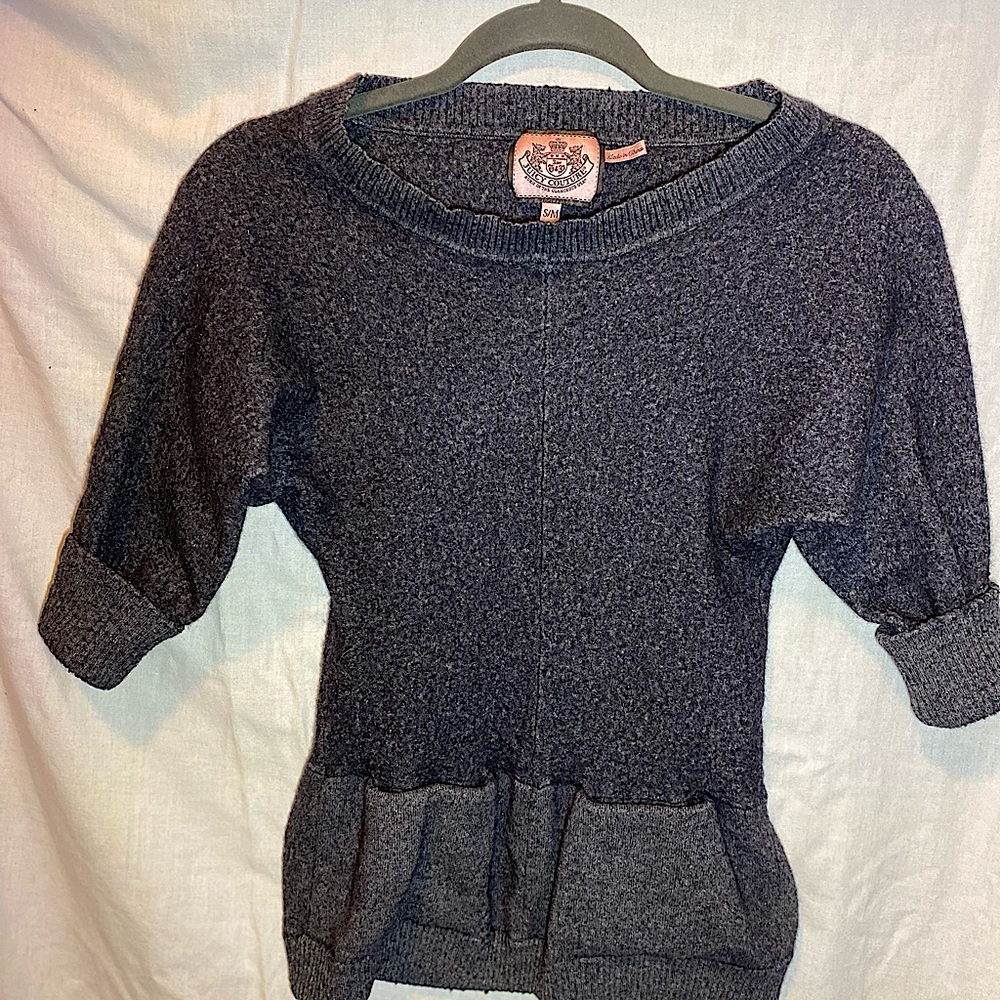 Small juicy couture 3/4 sleeve sweater it’s a dark gray color